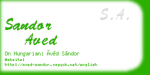 sandor aved business card